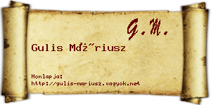 Gulis Máriusz névjegykártya